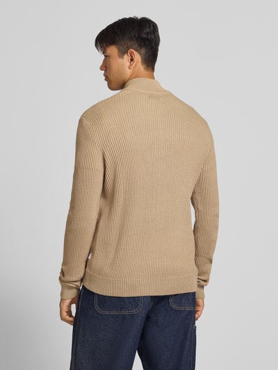 JACK & JONES Strickpullover mit Troyer-Kragen Modell 'PANNEL' Beige 5