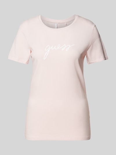 Guess T-shirt z nadrukiem z logo model ‘CARRIE’ Różowawy 2