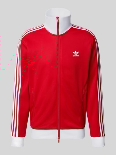 adidas Originals Sweatjacke mit Stehkragen und Reißverschlusstaschen Rot 2