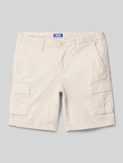Jack & Jones Regular Fit Cargoshorts mit Label-Patch Modell 'BOWIE' Ecru 1