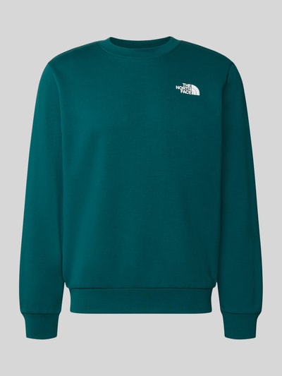 Produktfoto, Regular Fit Hoodie mit Logo-Detail Modell "EVOLUTION BOX" von The North Face aus Baumwoll-Mix in Dunkelgrün, rundhals, elastische Abschlüsse