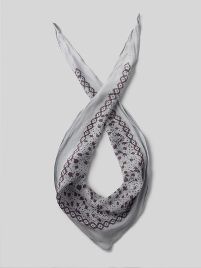 Produktfoto, Tuch mit Allover-Muster von Marc O'Polo in Optik: Allover-Muster, grau mit lila Muster, weiche Textur, Damen Accessoire