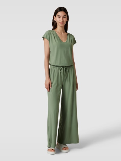 Raffaello Rossi Jumpsuit mit V-Ausschnitt Modell 'JO' Khaki 4