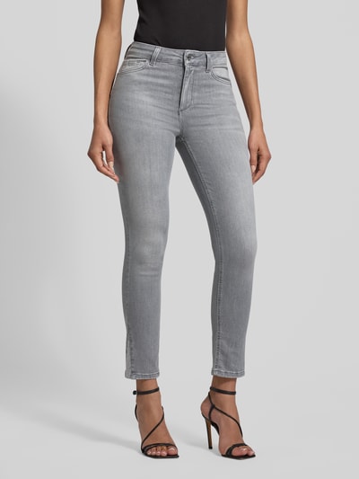 Liu Jo White Skinny Fit Jeans im Used-Look mit Eingrifftaschen Modell 'IDEAL' Hellgrau 4