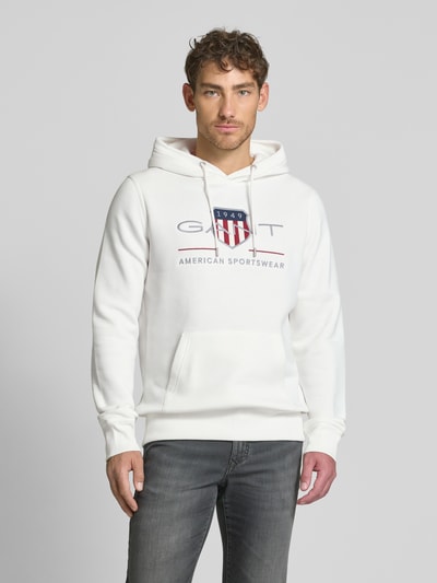 Gant Hoodie met labelstitching, model 'ARCHIVE SHIELD' Offwhite - 4
