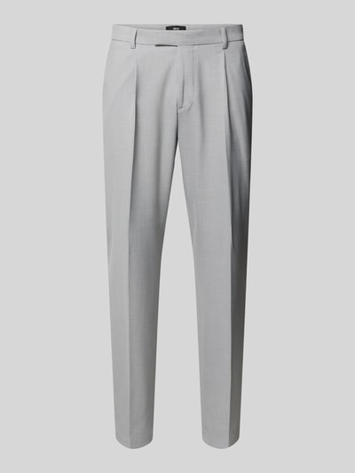 Produktfoto, P&C Special - Exklusiv bei P&C Slim Fit Anzughose Modell 'Salto' von CINQUE in Hellgrau, Material-Mix mit Baumwoll-Anteil, Bügelfalten, schmal geschnitten, Gürtelschlaufen, Haken- und Reißverschluss, seitliche und rückseitige Taschen, glatte Struktur