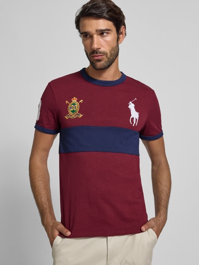 Polo Ralph Lauren T-shirt met labelstitching Bordeaux - 3
