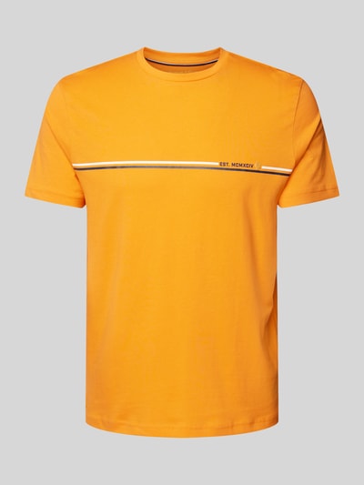 Christian Berg Men T-shirt met labelprint Oranje - 1