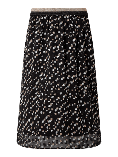 Saint Tropez Rock aus Chiffon mit Stern-Prints Modell 'Carolyn' Black 2