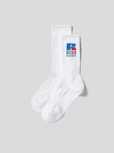 BOSS x Russell Athletic Socken mit Label-Stitching Weiss 1