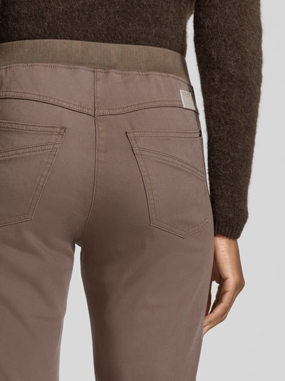 Raphaela By Brax Stoffen broek met elastische band, model 'PAMINA' Taupe - 3