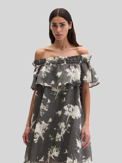 Marc O'Polo Knielanges Freizeitkleid mit Volants Mittelgrau 1
