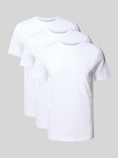SELECTED HOMME Regular fit T-shirt van puur katoen in een set van 3 stuks Wit - 2