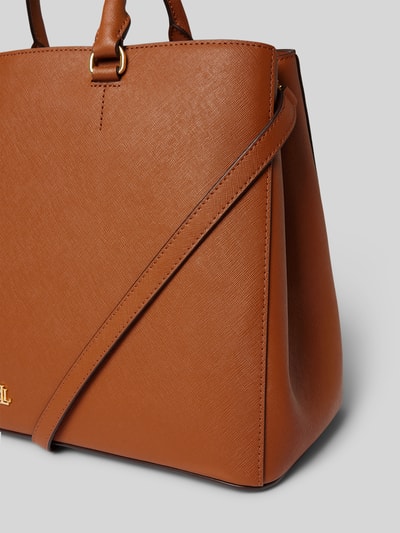 Lauren Ralph Lauren Handtasche aus Leder mit kurzen Tragegriffen Modell 'HANNA' Cognac 3