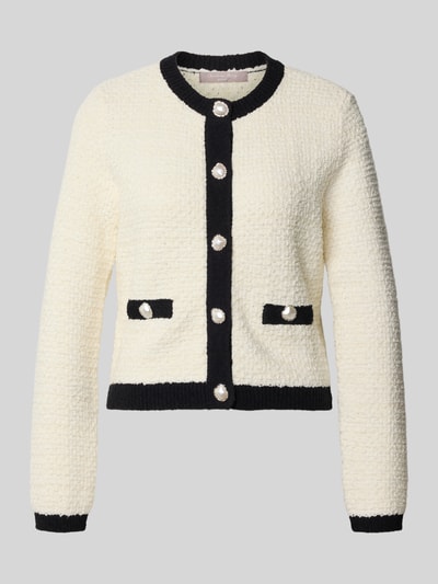 Christian Berg Woman Selection Kurtka z efektem bouclé i okrągłym dekoltem Écru 2