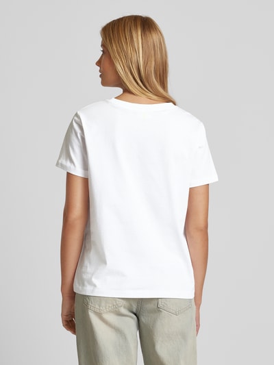comma Casual Identity T-shirt z nadrukowanym motywem Biały 5