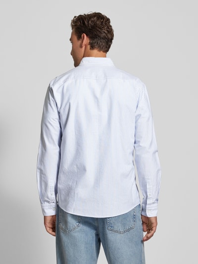 BOSS Slim fit vrijetijdsoverhemd met labelstitching, model 'Roan' Lichtblauw - 5