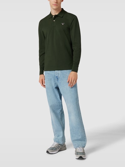 Gant Poloshirt im langärmeligen Design Dunkelgrün 1