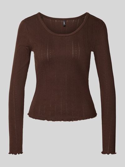 ONLY Slim Fit Langarmshirt mit Baumwoll-Anteil Modell 'TENNA' Schoko 1