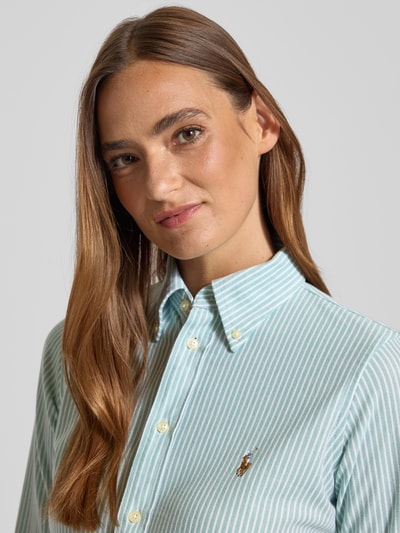 Polo Ralph Lauren Slim Fit Hemdbluse mit Button-Down-Kragen Gruen 3