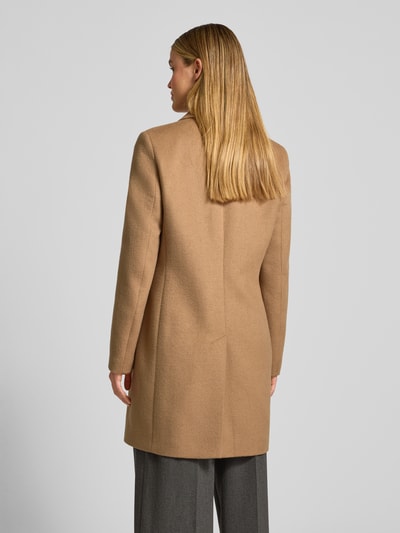 Jake*s Collection Regular fit lange jas met lanawol en reverskraag Camel - 5