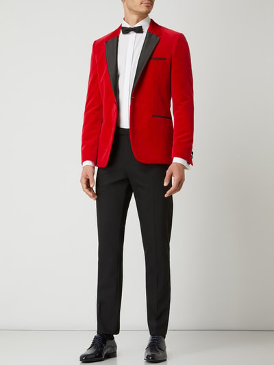 HUGO Slim fit smokingjas van fluweel, model 'Arti' Rood - 1