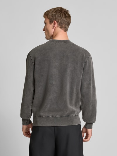 Edwin Relaxed Fit Sweatshirt mit Statement-Stitching Modell 'Axiom' Anthrazit 5