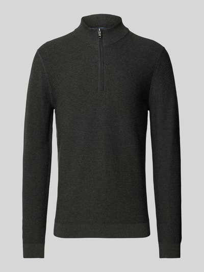 OLYMP Level Five Sweter z dzianiny o kroju slim fit ze stójką Antracytowy 2