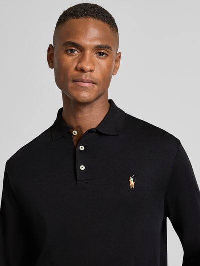 Polo Ralph Lauren Slim fit poloshirt in logostitching Zwart - 3