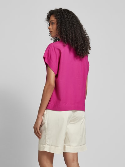 Jake*s Collection Overhemdblouse met doorknoopsluiting Fuchsia gemêleerd - 5