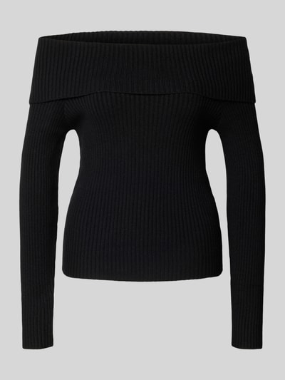 Only Sweter o kroju slim fit z dzianiny z mieszanki wiskozy model ‘KATIA’ Czarny 2