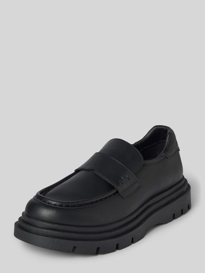 ARMANI EXCHANGE Penny Loafer aus Leder mit Schaftbrücke Modell 'Angry' Black 1