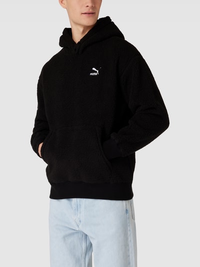 PUMA PERFORMANCE Relaxed Fit Hoodie in Teddyfell-Optik Schwarz 4