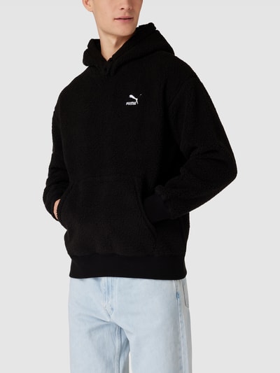 PUMA PERFORMANCE Relaxed Fit Hoodie in Teddyfell-Optik Black 4