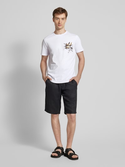 Antony Morato T-shirt met labelstitching Offwhite - 1