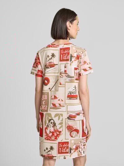 monari Knielange jurk met ronde hals Lichtrood - 5