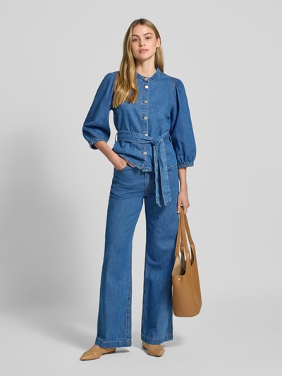 MSCH Copenhagen Jeansblouse met strikceintuur, model 'Rylan Elena' Jeansblauw - 1