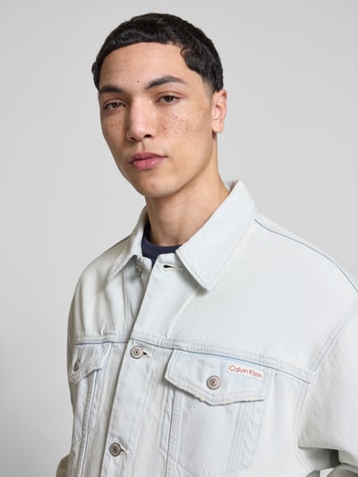 Calvin Klein Jeans Regular Fit Jeansjacke aus reiner Baumwolle Modell '90S BLEACHOUT' Hellblau 3