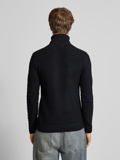 Blend Strickpullover mit Rollkragen Modell 'BASIM' Black 5