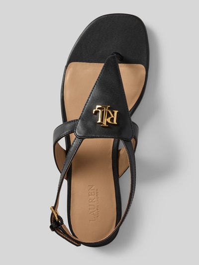 Lauren Ralph Lauren Sandalen aus Leder mit Label-Detail Modell 'EVERLEY' Black 3
