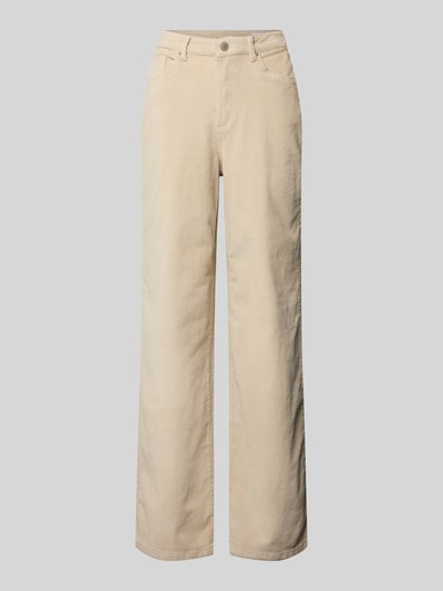 Vero Moda Wide leg corduroy broek van katoenmix, model 'TESSA' Ecru - 2
