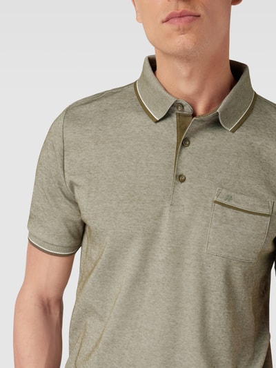 HECHTER PARIS Poloshirt mit Kontraststreifen Oliv 3