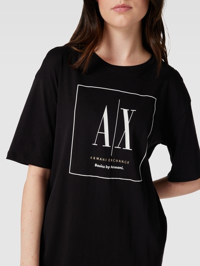 ARMANI EXCHANGE Knielange T-shirtjurk met motiefprint en 1/2-mouwen Zwart - 3