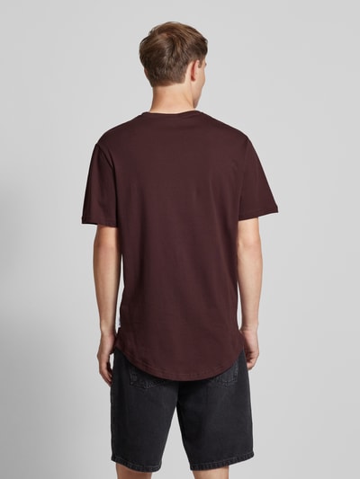 Only & Sons Lang shirt met ronde hals, model 'MATT LIFE LONGY' Bordeaux - 5