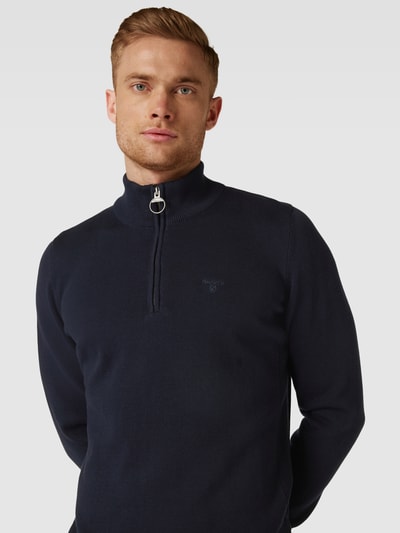 Barbour Gebreide pullover met labelstitching Donkerblauw - 3