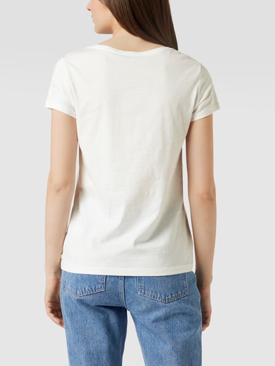 Tom Tailor Denim T-Shirt aus Baumwolle mit Rundhalsausschnitt Offwhite 5