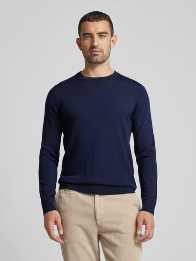 SELECTED HOMME Gebreide pullover met ribboorden, model 'TRAY' Donkerblauw - 4