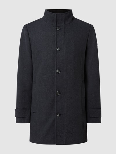 Tom Tailor Kurzmantel mit Kontrastblende Marineblau meliert 2