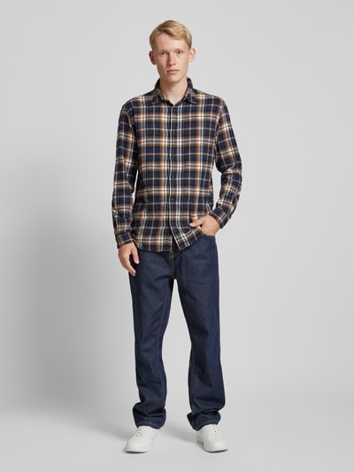 Jack & Jones Regular Fit Freizeithemd mit Kentkragen Modell 'JOSHUA' Dunkelblau 1