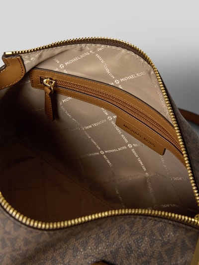 Produktfoto, interieur met logomotief, ritssluiting, labelapplicatie, hoofdvak, Handtasche mit Logo-Muster Modell 'ANDIE MD' van MICHAEL Michael Kors, breedte 30 cm, lengte 20 cm, diepte 16 cm, schouderbandlengte 118 cm